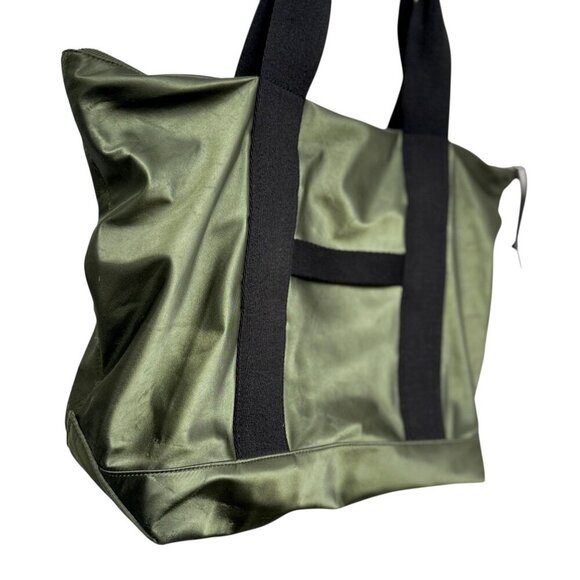 Rebecca Minkoff Totebag Olive Green Satin Overnighter Carryon - Picture 7 of 16